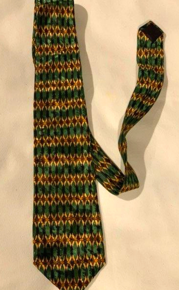 Mens green and brown 52 inch tie - Picture 1 of 2